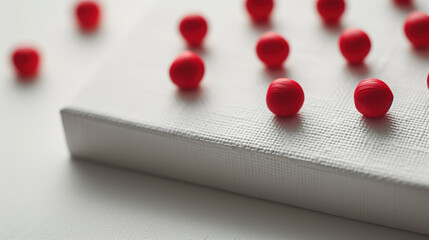 Minimalist Abstract Art with Red Dots on White Canvas - Stylish and Contemporary Design