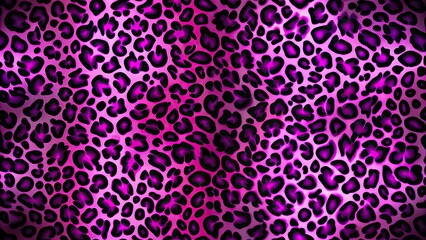 Vibrant purple neon leopard print design on black background, Wild, animal print, trendy, fashion, unique, abstract, vibrant