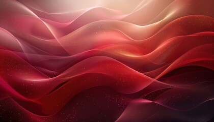 Fototapeta premium Abstract red and pink gradient waves background. Beautiful artistic flow with smooth, fluid lines and light reflections.