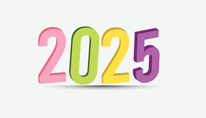 Happy new year 2025 holiday background design. Vector Illustration template design.