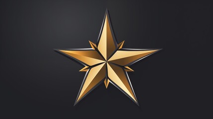 Obraz premium Golden Five-Pointed Star on Dark Background