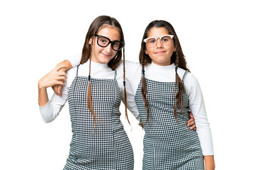 Friends girls over isolated chroma key background