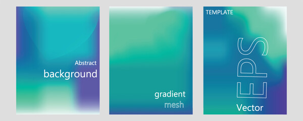 Abstract wavy liquid background. Gradient mesh. Variation set