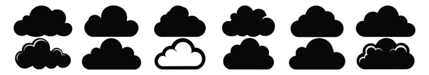 Cloud silhouette set vector design big pack of illustration and icon