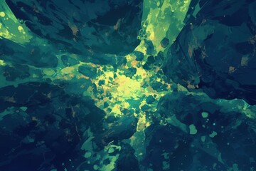 Fototapeta premium Abstract Green and Yellow Swirls