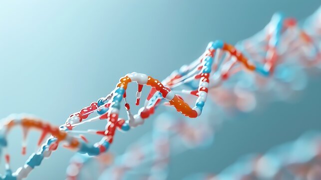 Genetic patterns forming at the telomere ends, genomic research illustration