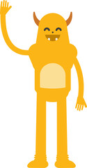 Cute Monster Character Greeting
