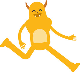 Cute Monster Character Walking
