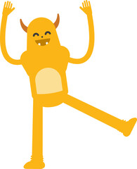 Cute Monster Character Relaxing Illustration
