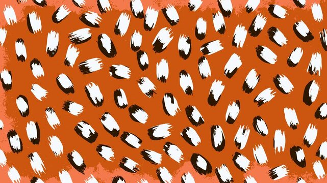 Abstract orange leopard grunge animated brutal comic book style composition background