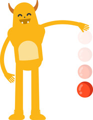 Cute Monster Character Throwing Ball
