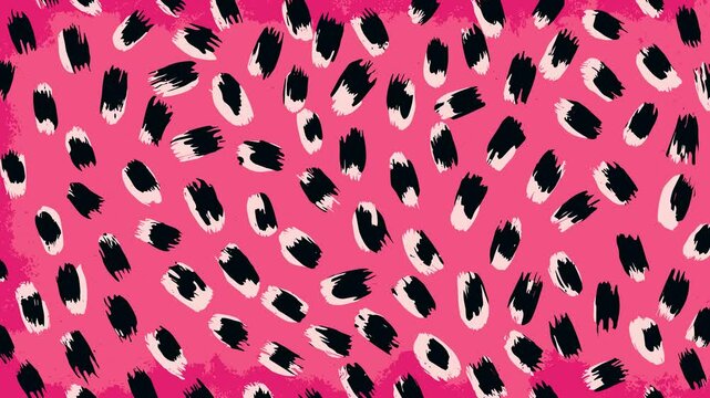 Abstract pink leopard grunge animated brutal comic book style composition background