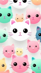Cute cartoon cat pattern backgrounds creativity.