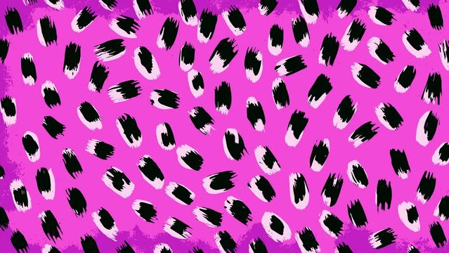 Abstract pink leopard grunge animated brutal comic book style composition background