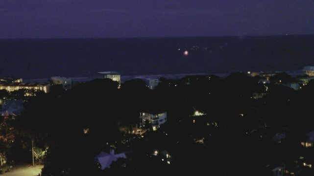 fireworks over st simon's island