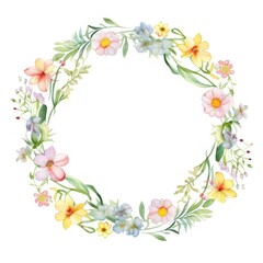 Obraz premium Flower easter circle border pattern wreath plant.