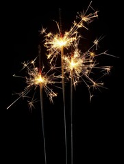 Fototapeta premium Sparklers on a black background.