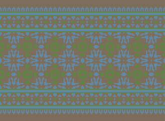 Pixel African and Mexican Aztec American tribal vector borders, frame patterns. Vector seamless background with a bright Mexican pattern. Vector seamless00 color