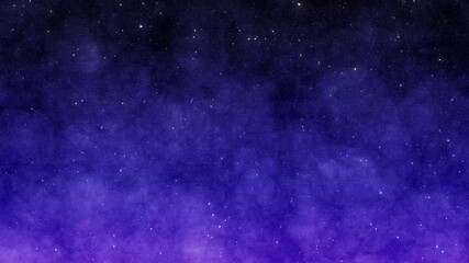 Animated dark night sky background with glowing stars. The milky way moving across the night sky.