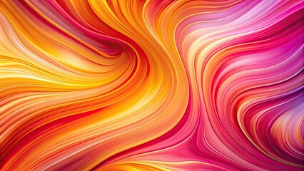 Obraz premium Vibrant abstract art featuring smooth lines in pink, orange, and yellow hues , Vibrant, abstract, art, smooth, lines, pink
