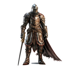 Fototapeta premium Knight in armor isolate on transparent png. 