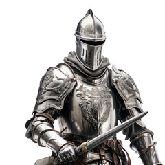 Naklejka premium Knight in armor isolate on transparent png. 