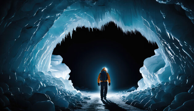 Ice Cave Arcana in Cloudy Winter: The Pathfinder's Excursion Surrounded in Landslide
