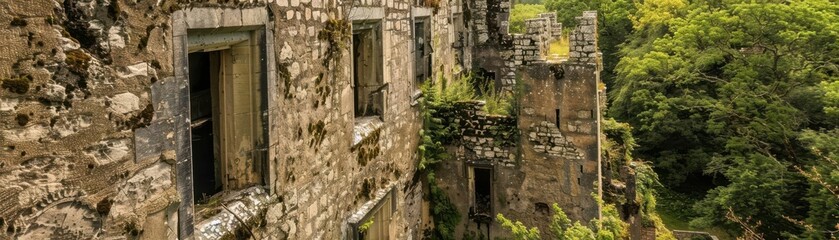 exploration, journey, discovery, abandoned castle, historical secrets, eerie