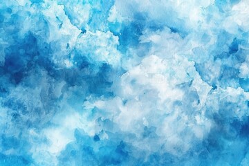 Fototapeta premium Light Blue Clouds. Abstract Sky and Clouds in Watercolor Style Painting