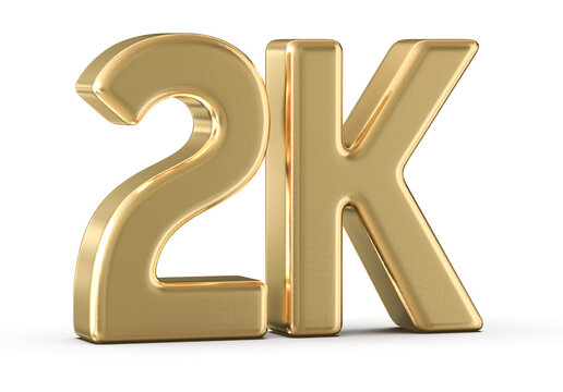 2k Followers Gold Number 3D Render