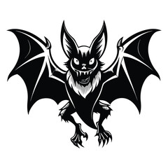 Halloween Bat Silhouette Vector illustration