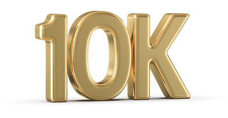 10k Followers Gold Number 3D Render