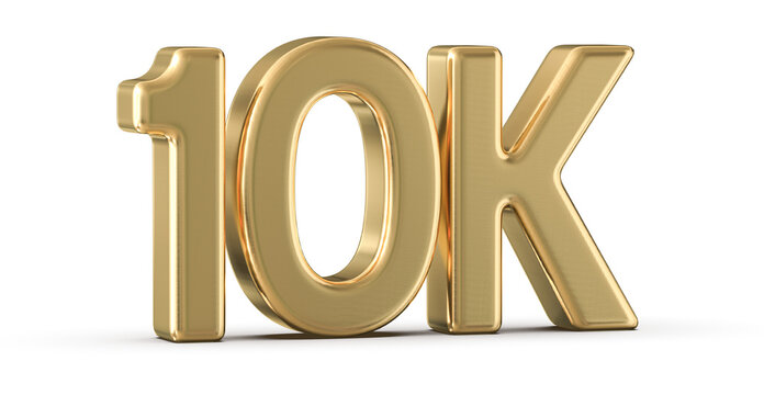 10k Followers Gold Number 3D Render