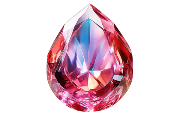 A Radiant Pink Diamond Glimmering in the Light on a White or Clear Surface PNG Transparent Background