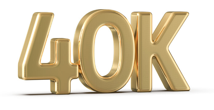 40k Followers Gold Number 3D Render
