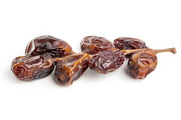Obraz premium Fresh Medjool Dates on White Background