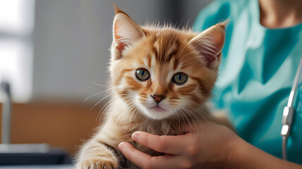 Cat visiting vet for regular checkup