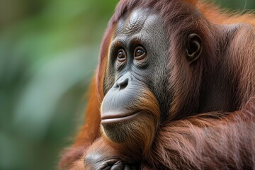 Fototapeta premium Close-up portrait of an orangutan