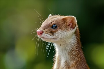 Photograph portrait of a weasel