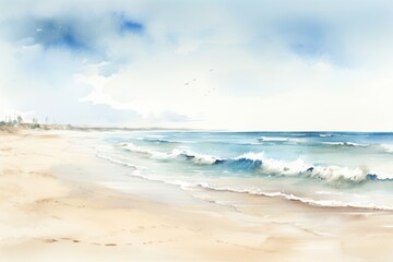 Obraz premium Beach landscape outdoors painting.
