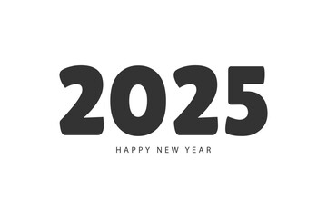 Happy New Year 2025 typography template calendar cover. Vector design for poster, banner, greeting card and invitation.