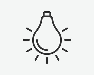 Light dimmer icon line trendy design. Electricity lamp saving energy sign. Black and white flat style.