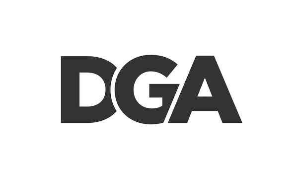 DGA logo design template with strong and modern bold text. Initial based vector logotype featuring simple and minimal typography. Trendy company identity.