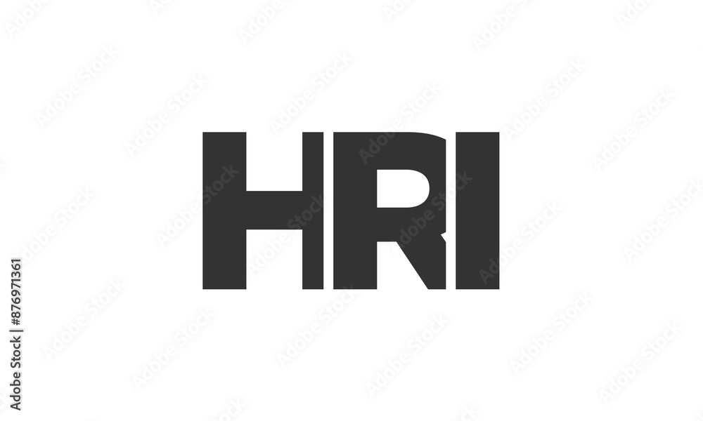 Poster hri logo design template with strong and modern bold text. initial based vector logotype featuring s