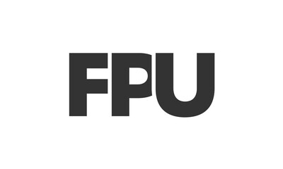 FPU logo design template with strong and modern bold text. Initial based vector logotype featuring simple and minimal typography. Trendy company identity.