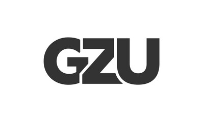 GZU logo design template with strong and modern bold text. Initial based vector logotype featuring simple and minimal typography. Trendy company identity.
