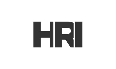 Obraz premium HRI logo design template with strong and modern bold text. Initial based vector logotype featuring simple and minimal typography. Trendy company identity.