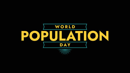 World Population Day colorful text typography on white or black background banner illustration great for wishing and celebrating World Population Day in july