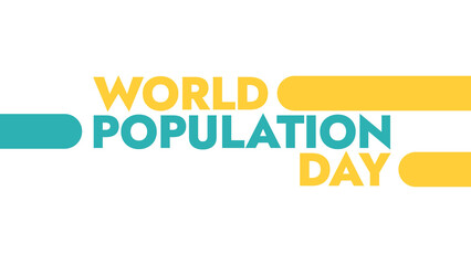 World Population Day colorful text typography on white or black background banner illustration great for wishing and celebrating World Population Day in july