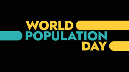 World Population Day colorful text typography on white or black background banner illustration great for wishing and celebrating World Population Day in july